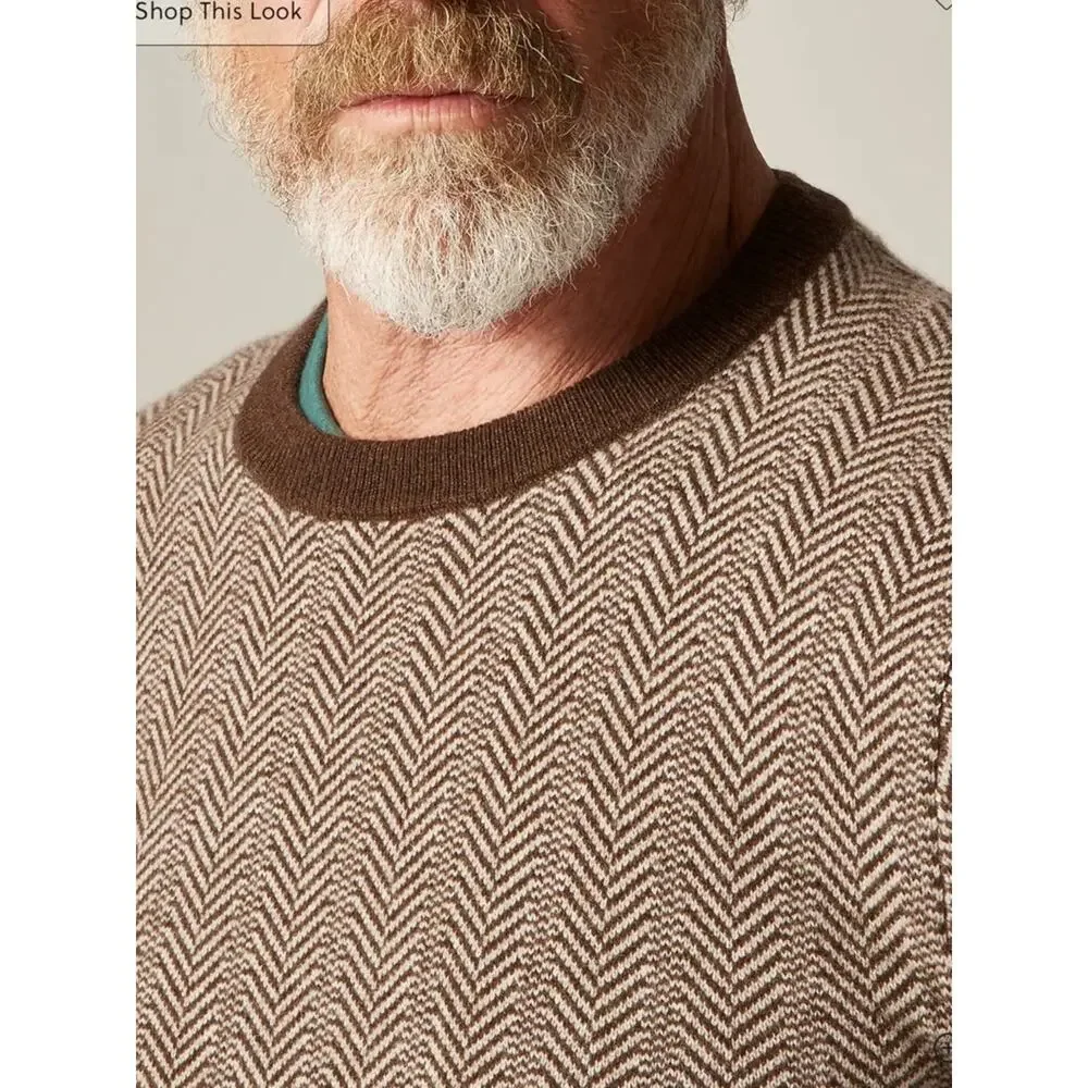 J.Crew Cashmere crewneck sweater in jacquard herringbone